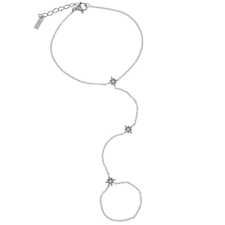 Käsikoru sormuksella tähtikoristeilla – kirurginteräs 316L