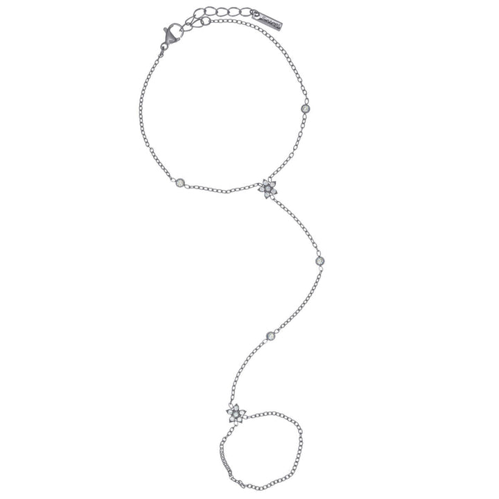 Käsikoru sormuksella zirkonia kukkakoristeilla – kirurginteräs 316L