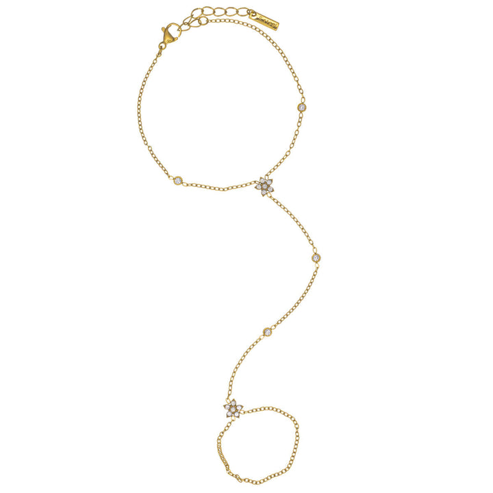 Käsikoru sormuksella zirkonia kukkakoristeilla – kirurginteräs 316L