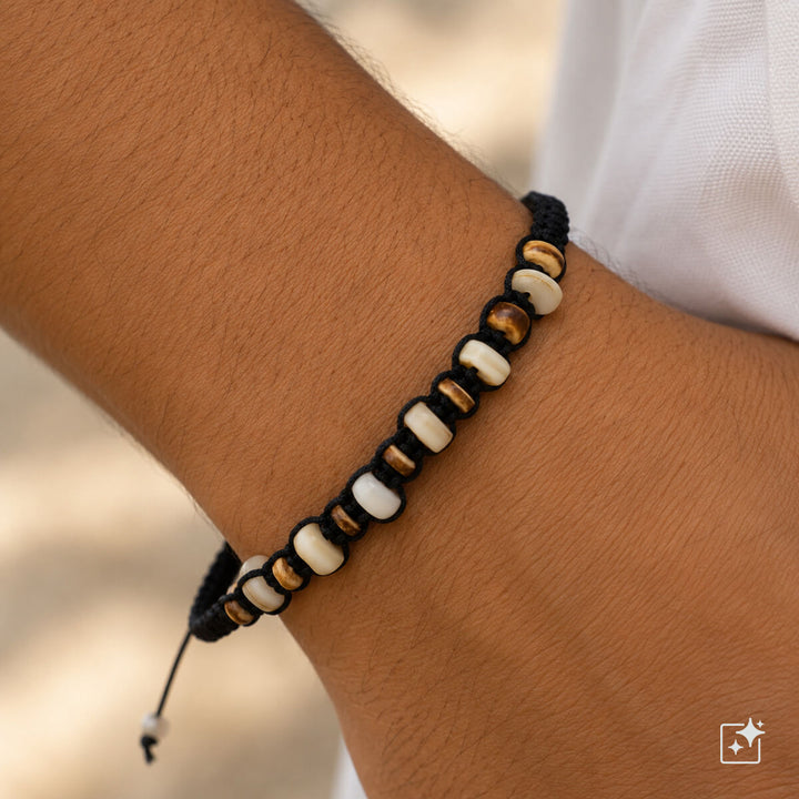 Braided bead bracelet, adjustable size