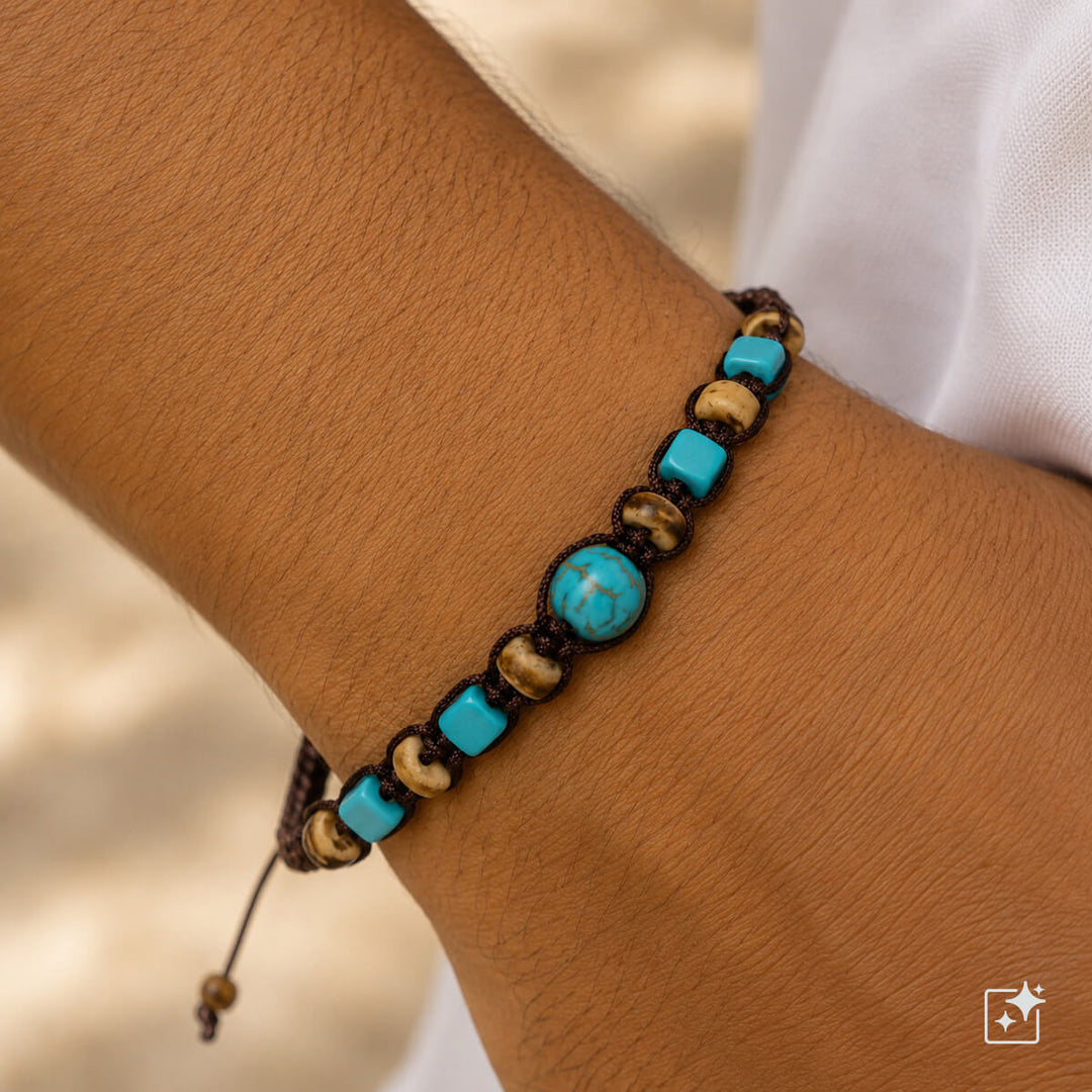 Geflochtenes Perlenarmband, größenverstellbar