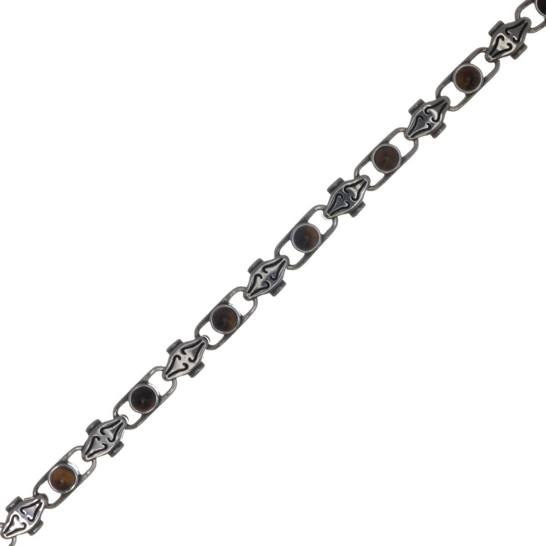 Men's Patterned Steel Bracelet with Stones (316L Steel)