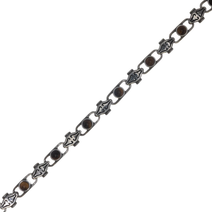 Men's Patterned Steel Bracelet with Stones (316L Steel)