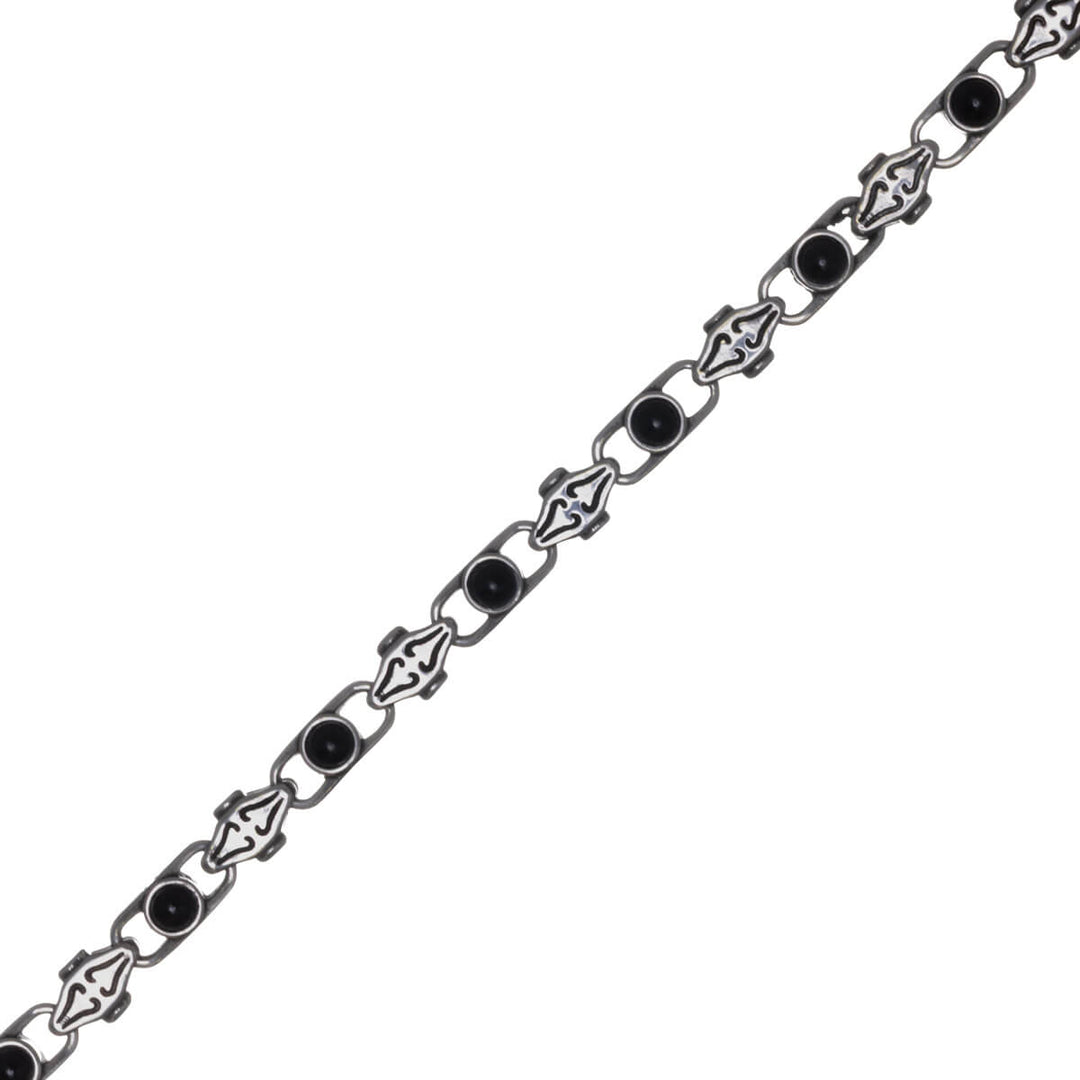 Men's Patterned Steel Bracelet with Stones (316L Steel)