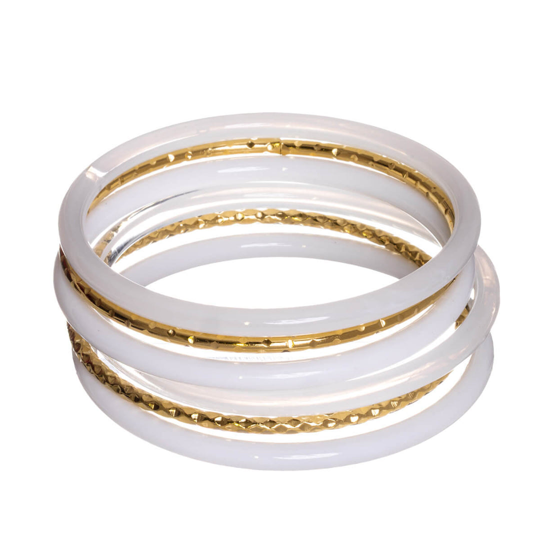 Pujotettava jäykkä rannekoru nippu bangle 6kpl (Teräs 316L)