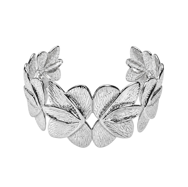 Leveä kukka rannekoru cuff (Teräs 316L)