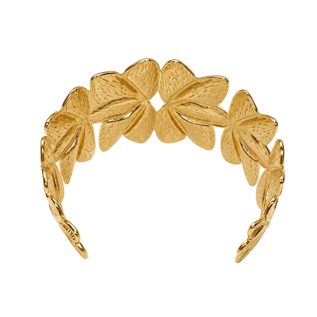 Leveä kukka rannekoru cuff (Teräs 316L)