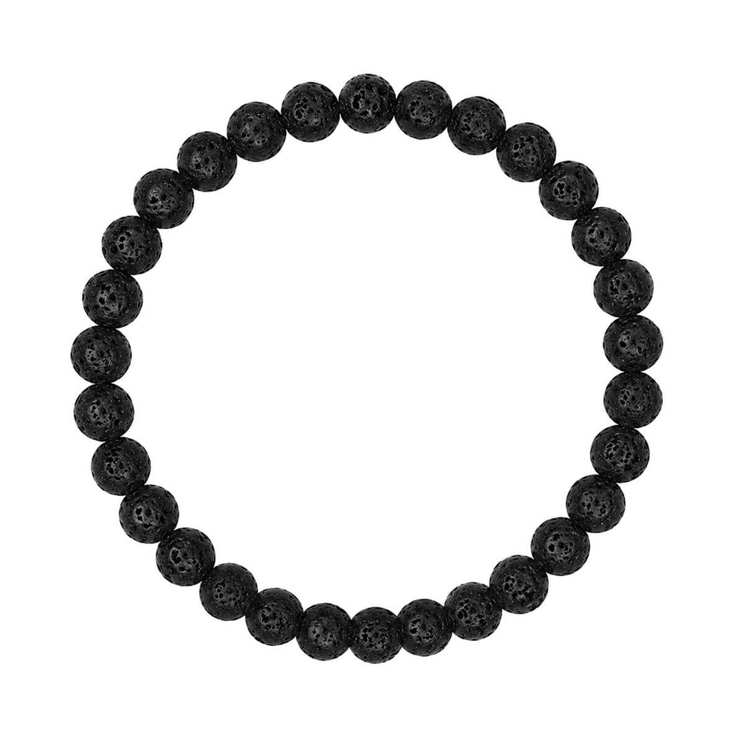 Set mit 2 Armbändern aus schwarzem Lavastein