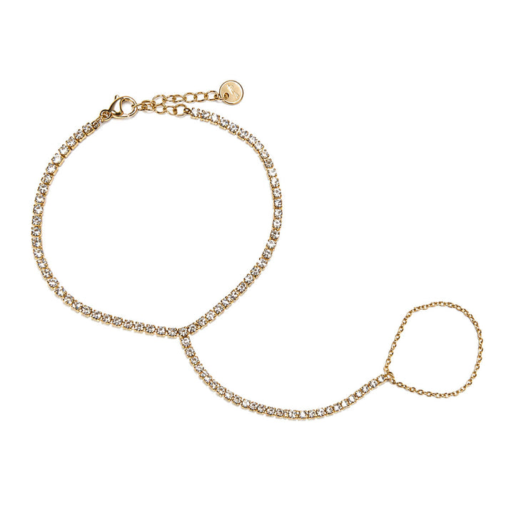 Strass-Armband mit Ring – Chirurgenstahl 316L