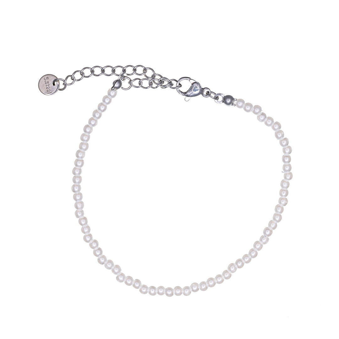 Thin bead bracelet 3mm 17cm+5cm (Steel 316L)