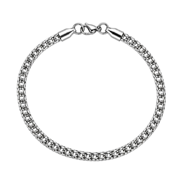 Schmales Herrenarmband aus Stahl mit flachem Geflecht, 3,5 mm