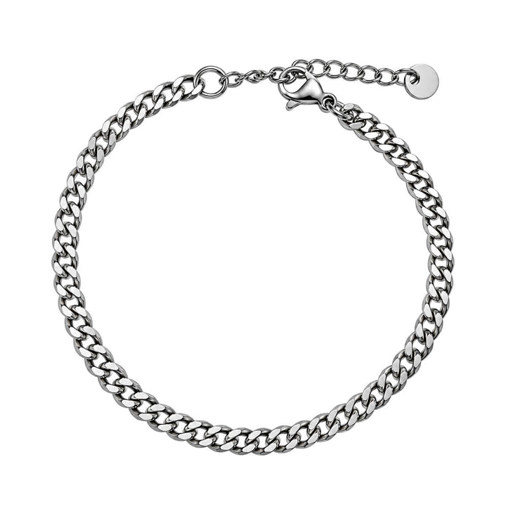 Schmales Stahlarmband – Panzerkettenarmband, 4 mm, 17,5 cm