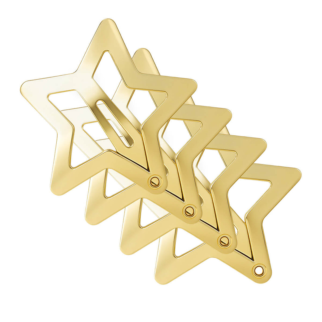 Tähti clik clak napsautettava hiusklipsi 4kpl