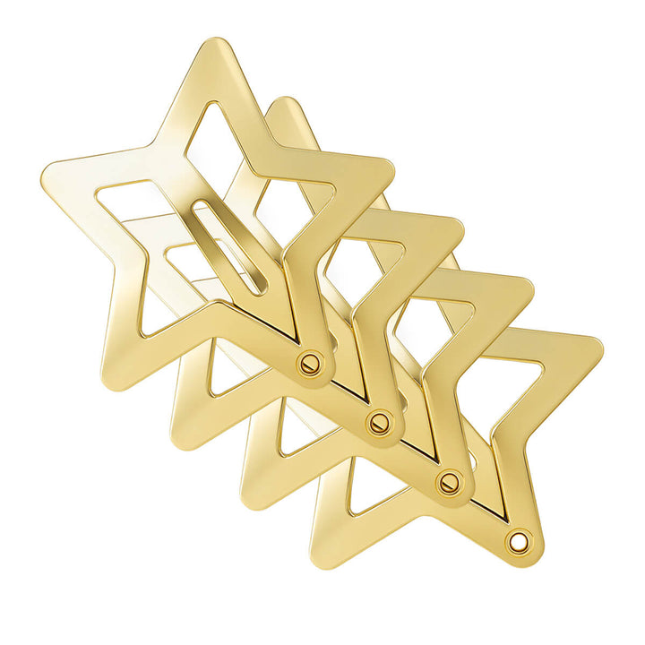 Tähti clik clak napsautettava hiusklipsi 4kpl