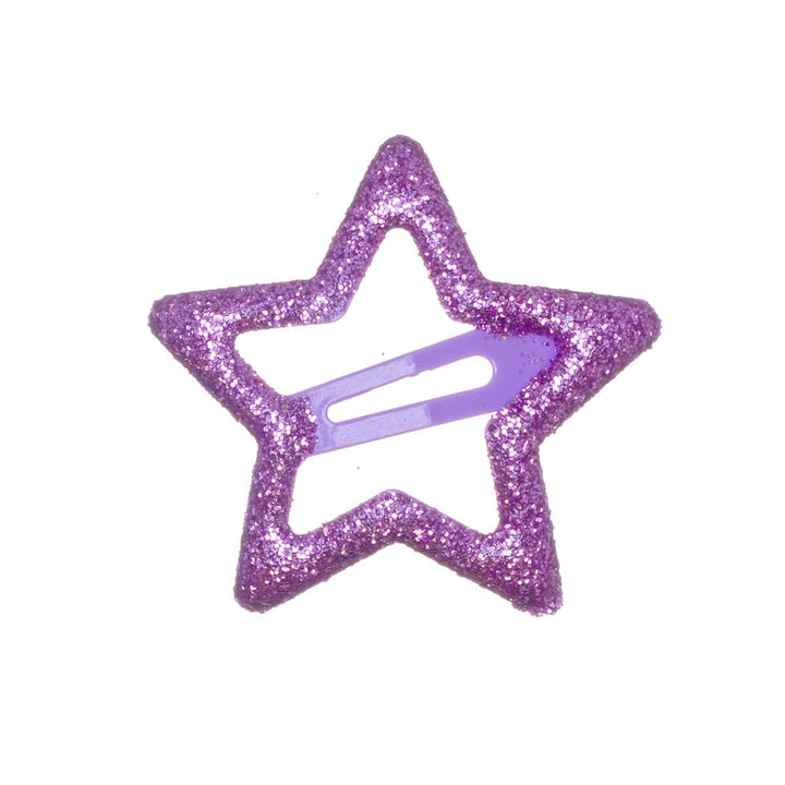 Sparkling Star snap clips Purple Snap-On Hair Clip (3-Pack)