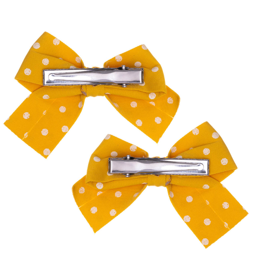 Dotted bow hair clip 2pcs