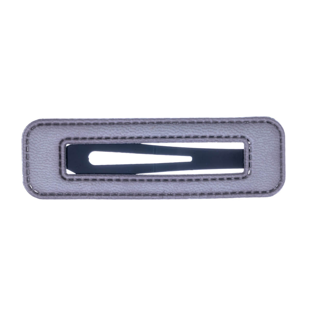 Rectangular hair clip imitation leather clik clak 1pc