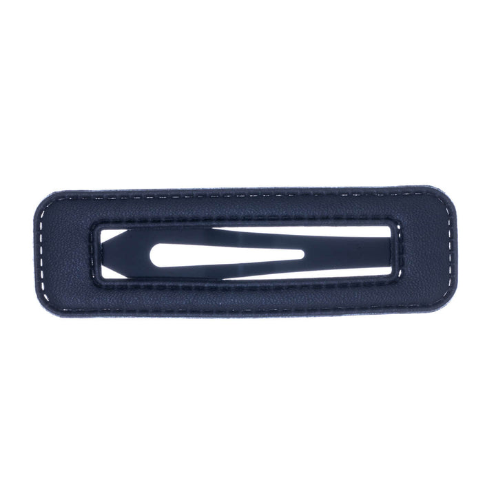 Rectangular hair clip imitation leather clik clak 1pc