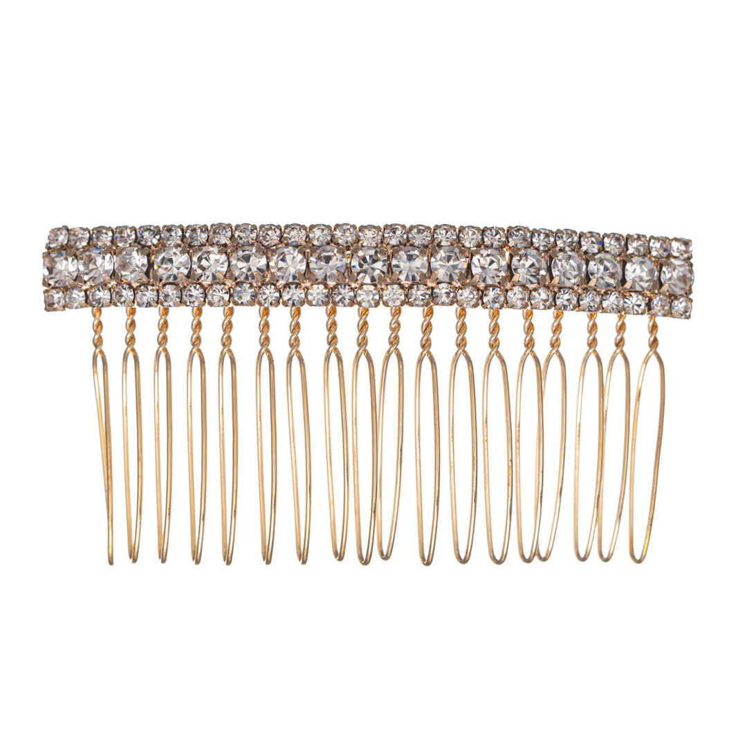 Rhinestone decorated side comb hairband (7,2cm x 3,8cm)