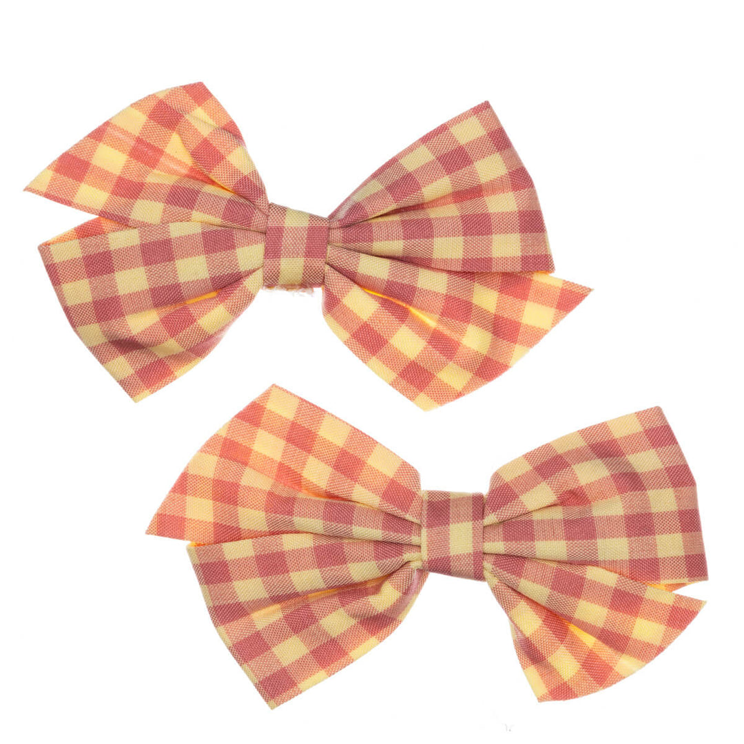 Plaid bow tie hair clip 2pcs