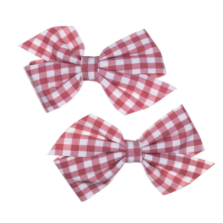 Plaid bow tie hair clip 2pcs