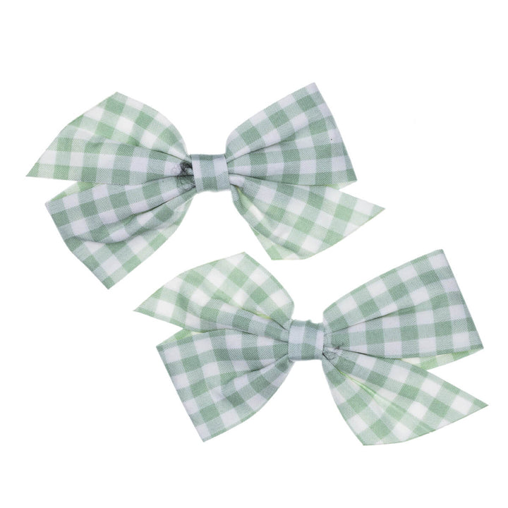 Plaid bow tie hair clip 2pcs