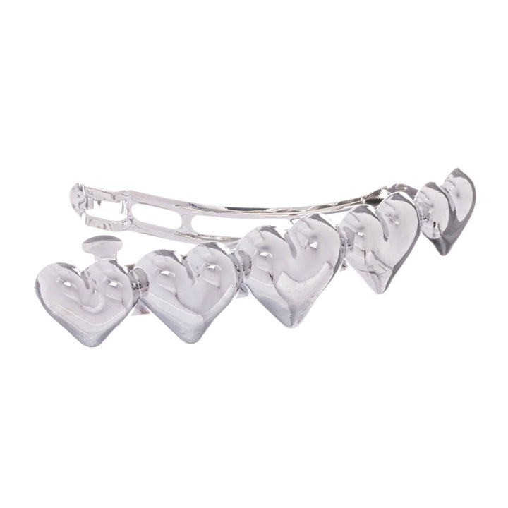 Metallic hair clip heart decoration