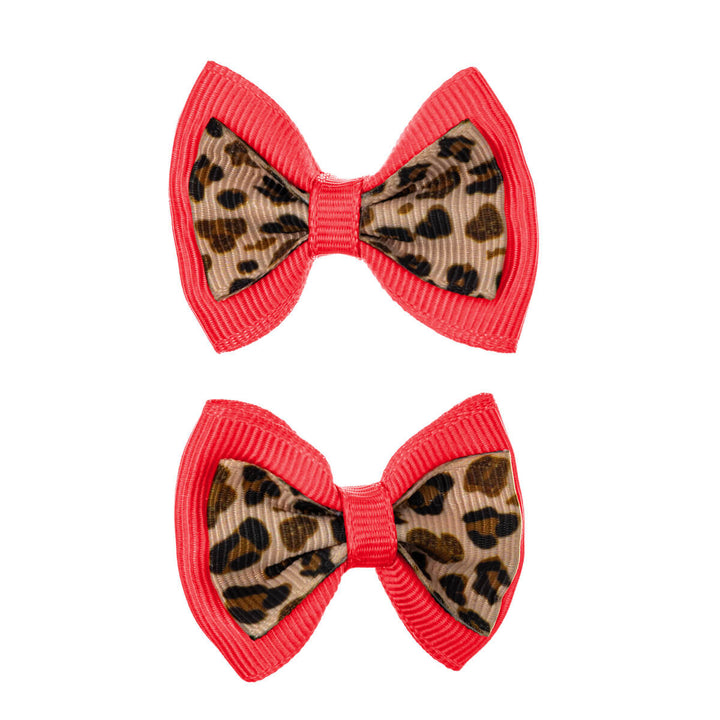 Animal bow tie hair clip 2pcs