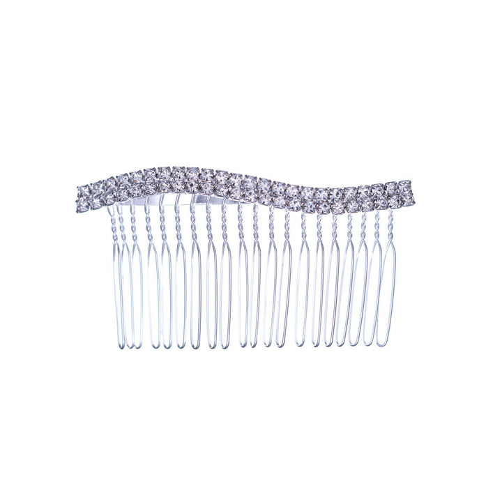 Wavy rhinestone side comb hairband (8,2cm x 4,3cm)