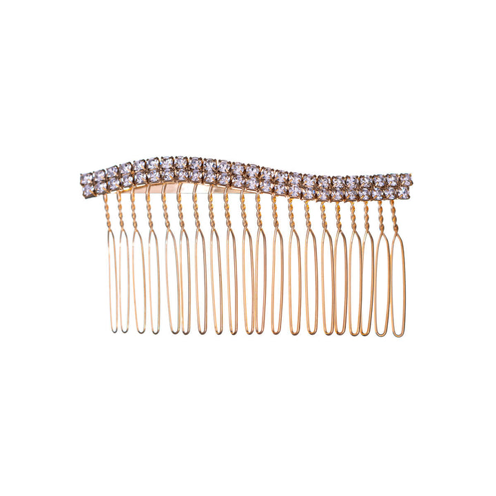 Wavy rhinestone side comb hairband (8,2cm x 4,3cm)