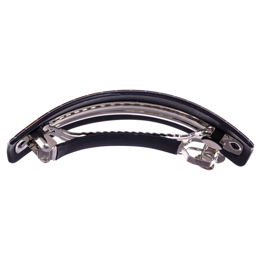 Kaareva suorakulmainen hiussolki wood grain 9cm