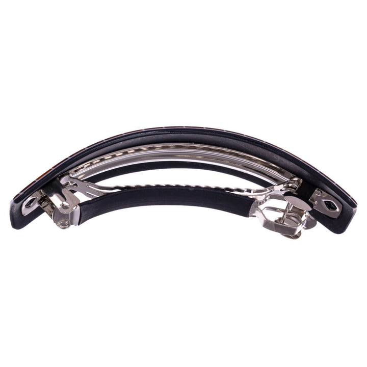 Kaareva suorakulmainen hiussolki wood grain 9cm