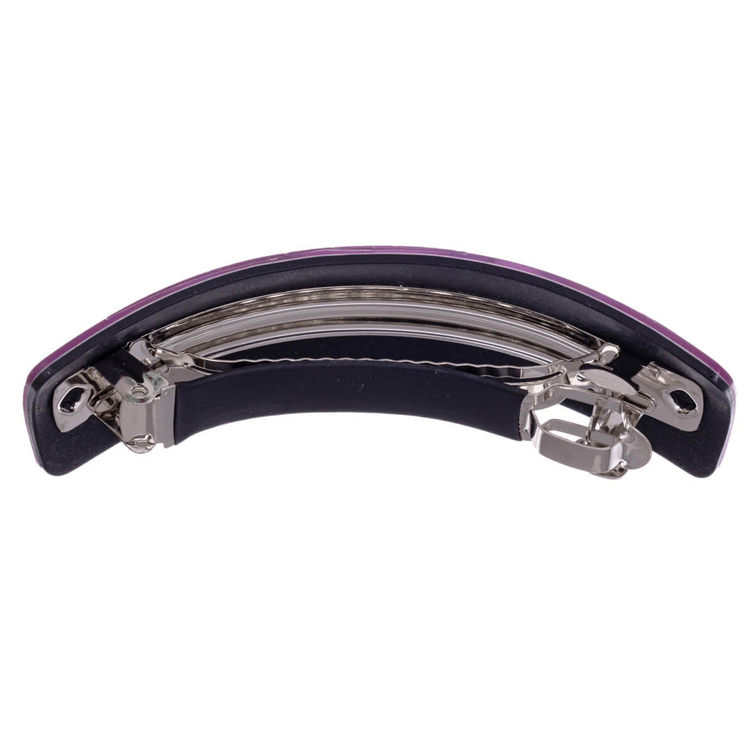 Kuvioitu kimaltava kaareva suorakulmainen hiussolki 9cm