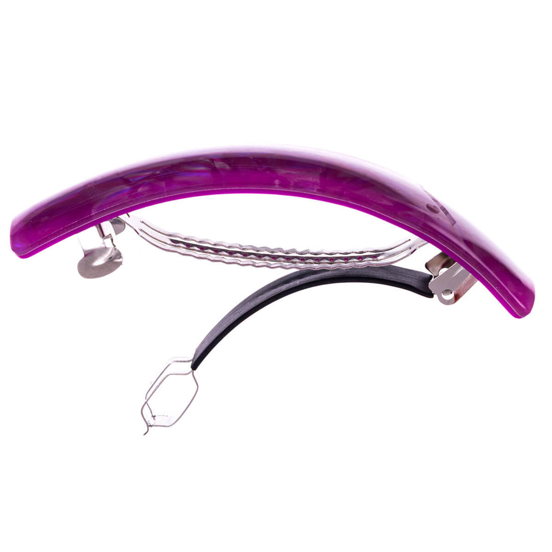 Kimaltava kuvioitu kaareva suorakulmainen hiussolki 9cm