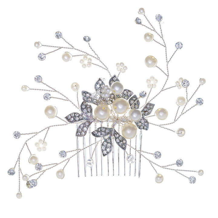 Kammallinen helmikukka hiuskoru lasikivillä