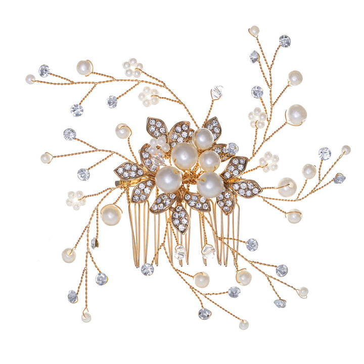 Kammallinen helmikukka hiuskoru lasikivillä