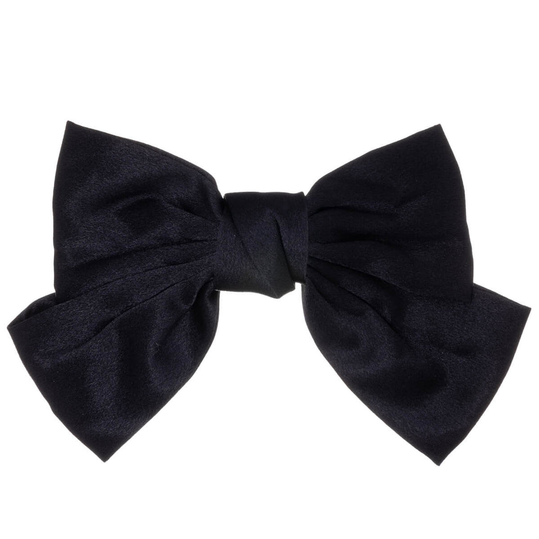 Monochrome satin hair bow tie hair clip 20cm