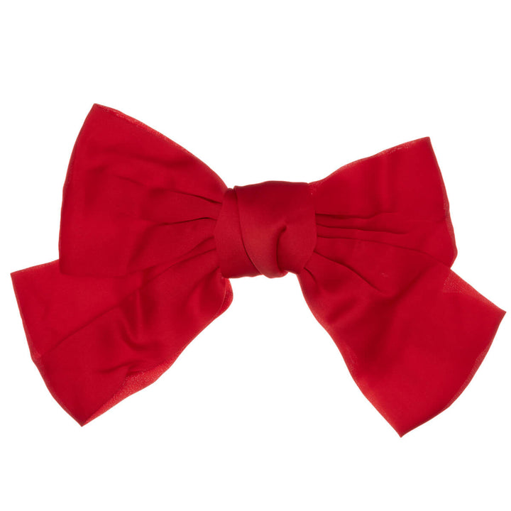 Monochrome satin hair bow tie hair clip 20cm