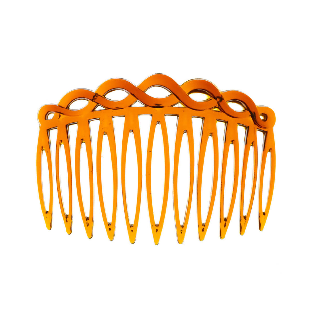 Plastic side comb with braided end 2pcs (7,4cm x 5,2cm)