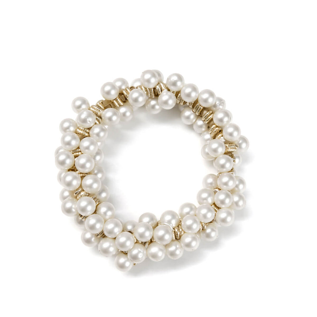Pearl hair tie – stylish pearl scrunchie, 6.5 cm