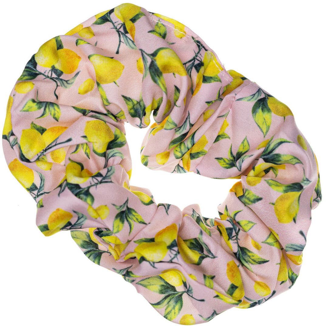 Sitruuna kuviollinen scrunchie hiusdonitsi ø 10cm