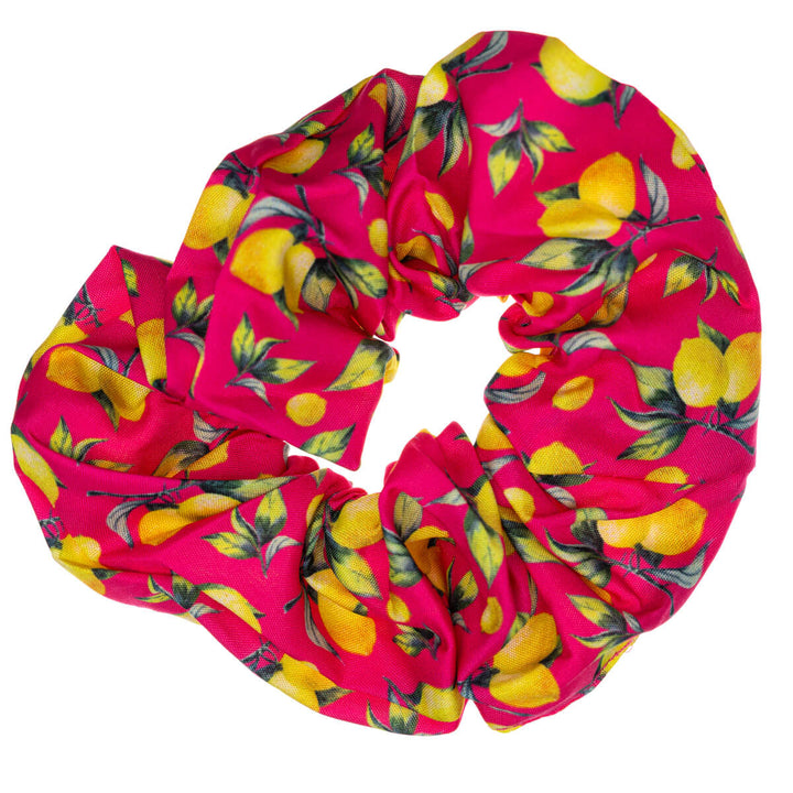 Sitruuna kuviollinen scrunchie hiusdonitsi ø 10cm