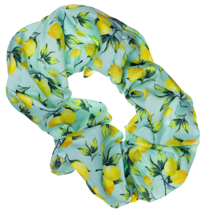 Sitruuna kuviollinen scrunchie hiusdonitsi ø 10cm