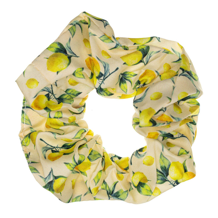 Sitruuna kuviollinen scrunchie hiusdonitsi ø 10cm