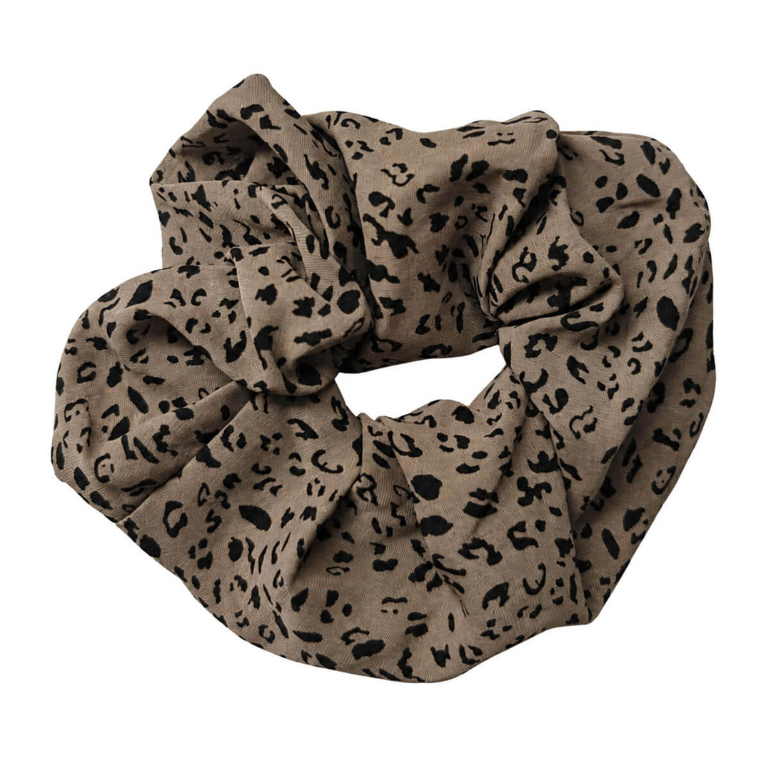 Oversize eläinkuvio scrunchie hiusdonitsi – iso & pehmeä 14cm