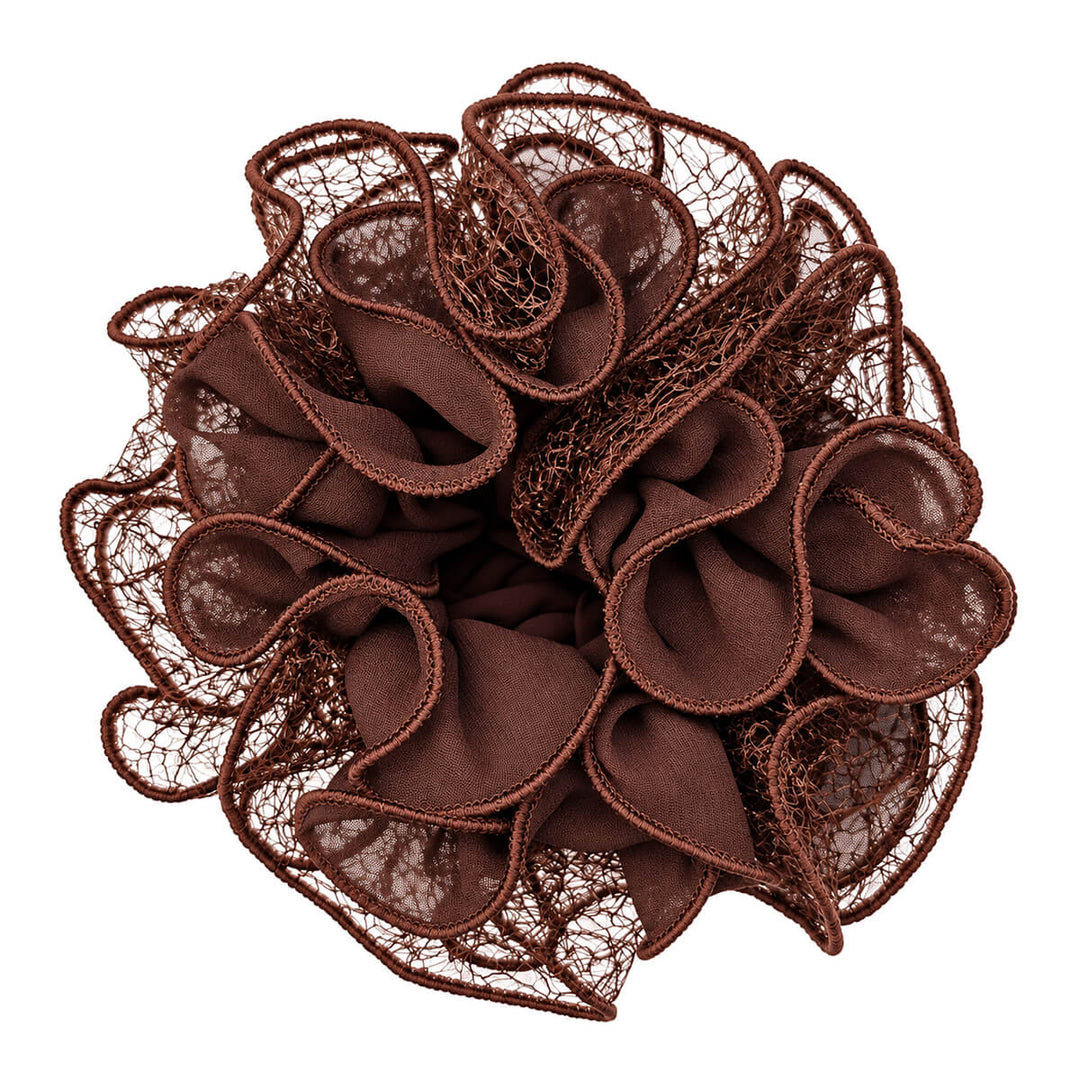 Kaksikerroksinen scrunchie hiusdonitsi – iso &amp; harsomainen 13cm