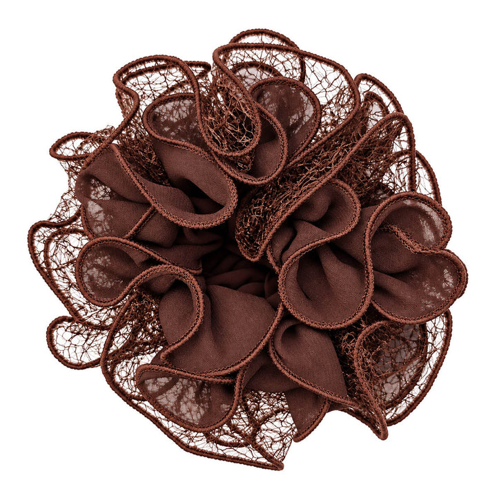Kaksikerroksinen scrunchie hiusdonitsi – iso &amp; harsomainen 13cm