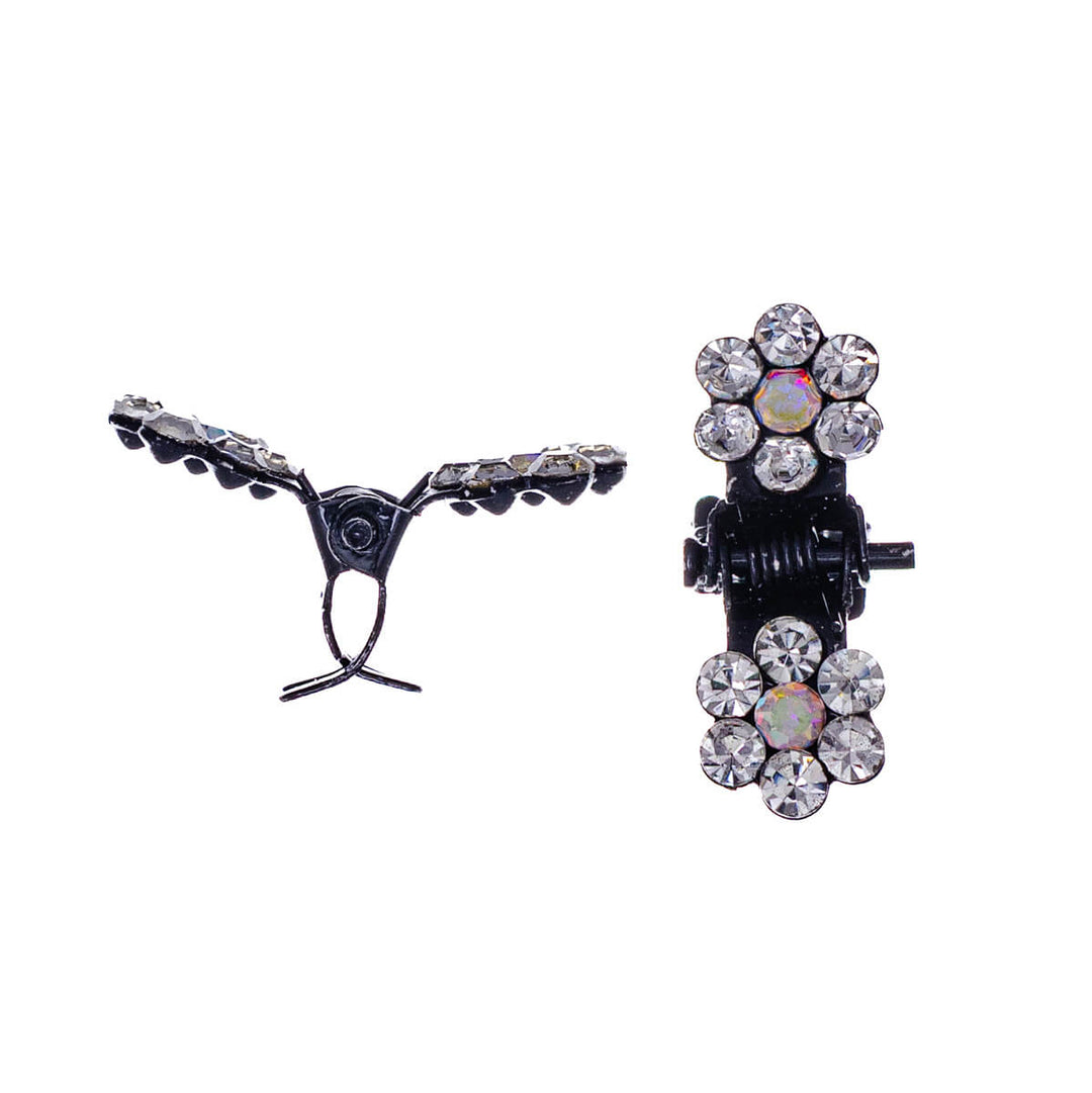 Small shark tooth decorated with bright stones, 2 pcs