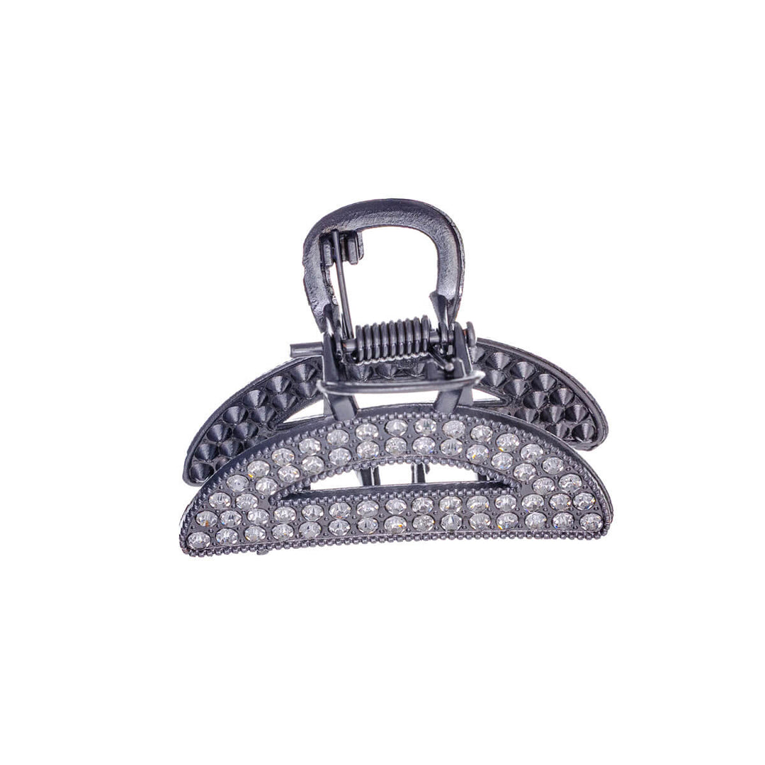 Curved shark tooth decorated with bright stones, 4.2 cm