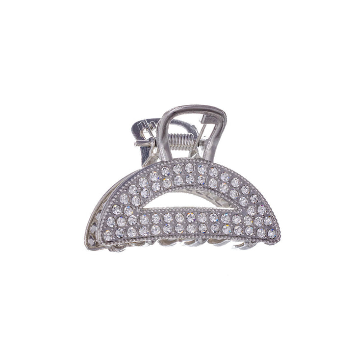 Curved shark tooth decorated with bright stones, 4.2 cm